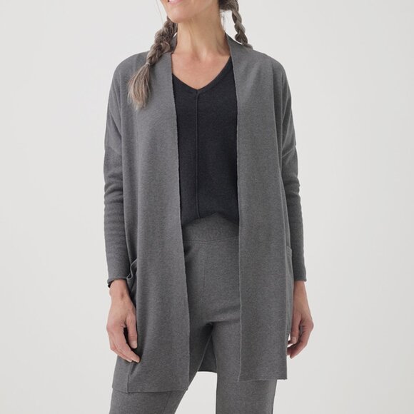 Pact Sweaters - New Pact Airplane Wrap Cardigan in color Medium Grey Heather, size M/L